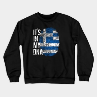 Greece Flag Fingerprint My Story DNA Greek Crewneck Sweatshirt